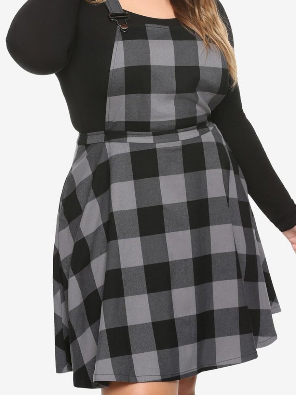 New! Charcoal Plaid Skirtall Plus Size - Picture 2 of 5